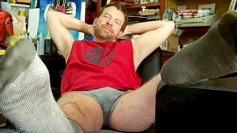 Verbal feet, big cock, bear HD Gay movie