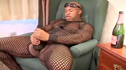 Rodney St Cloud in black fishnet body-suit HD Gay movie