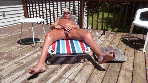 Naked mature man enjoys outdoor anal pleasure HD Gay movie